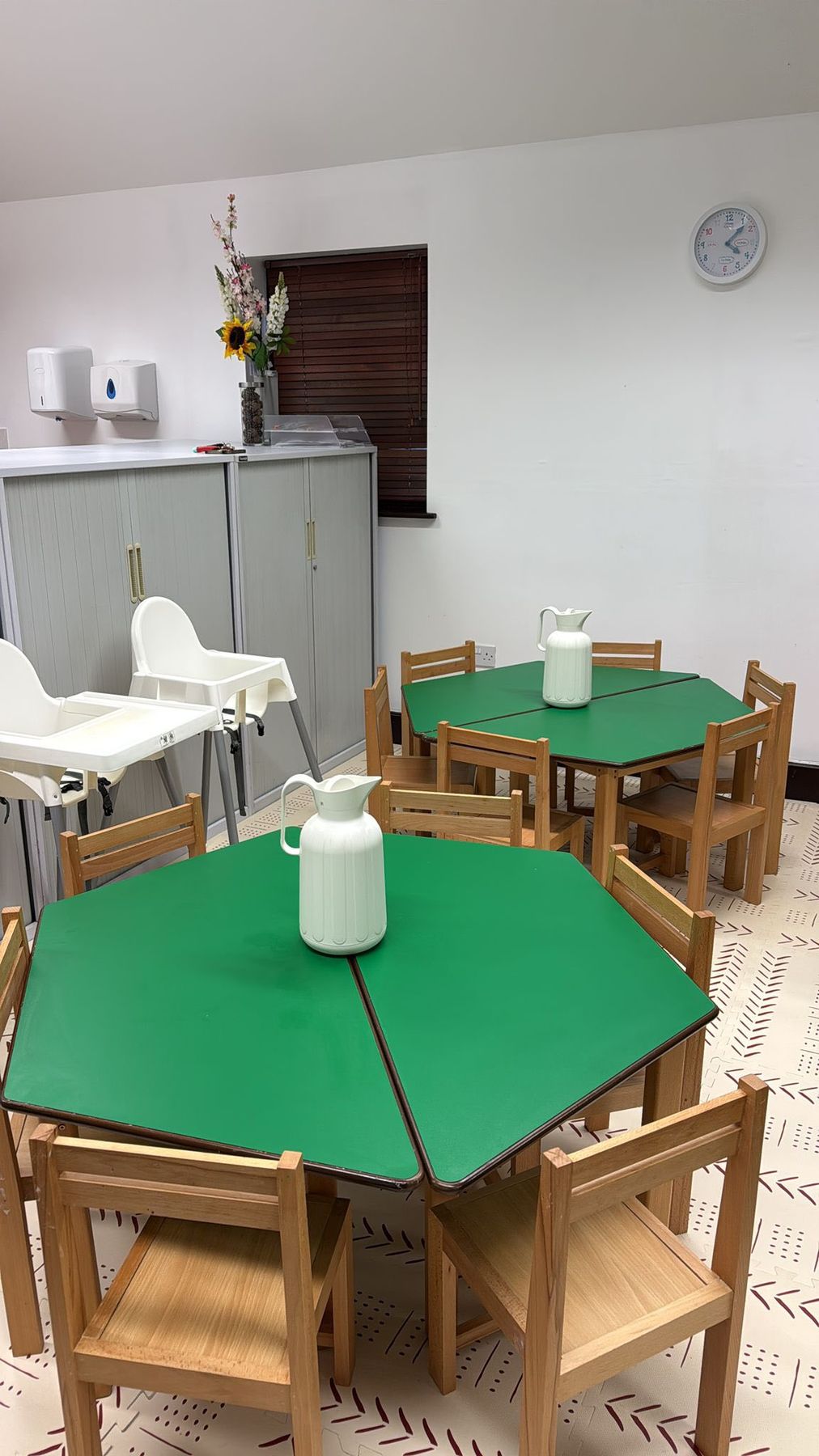 Mealtime tables and high chairs in The Little Paddocks
